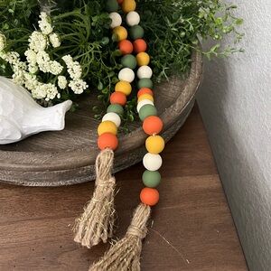Fall wood garland beads